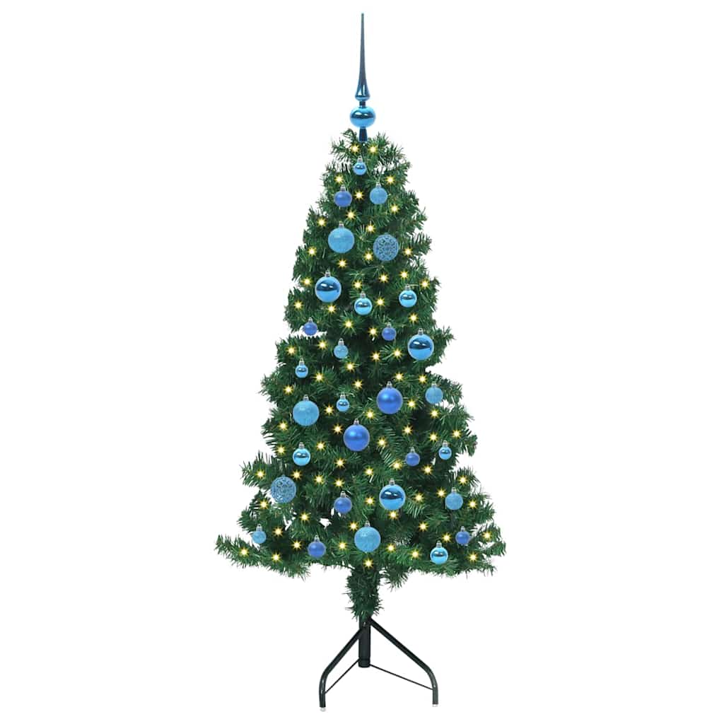 Corner Artificial Christmas Tree Green 150 cm PVC and Metal