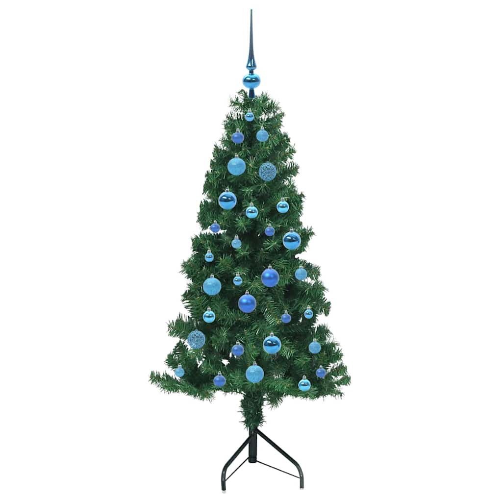Corner Artificial Christmas Tree Green 150 cm PVC and Metal