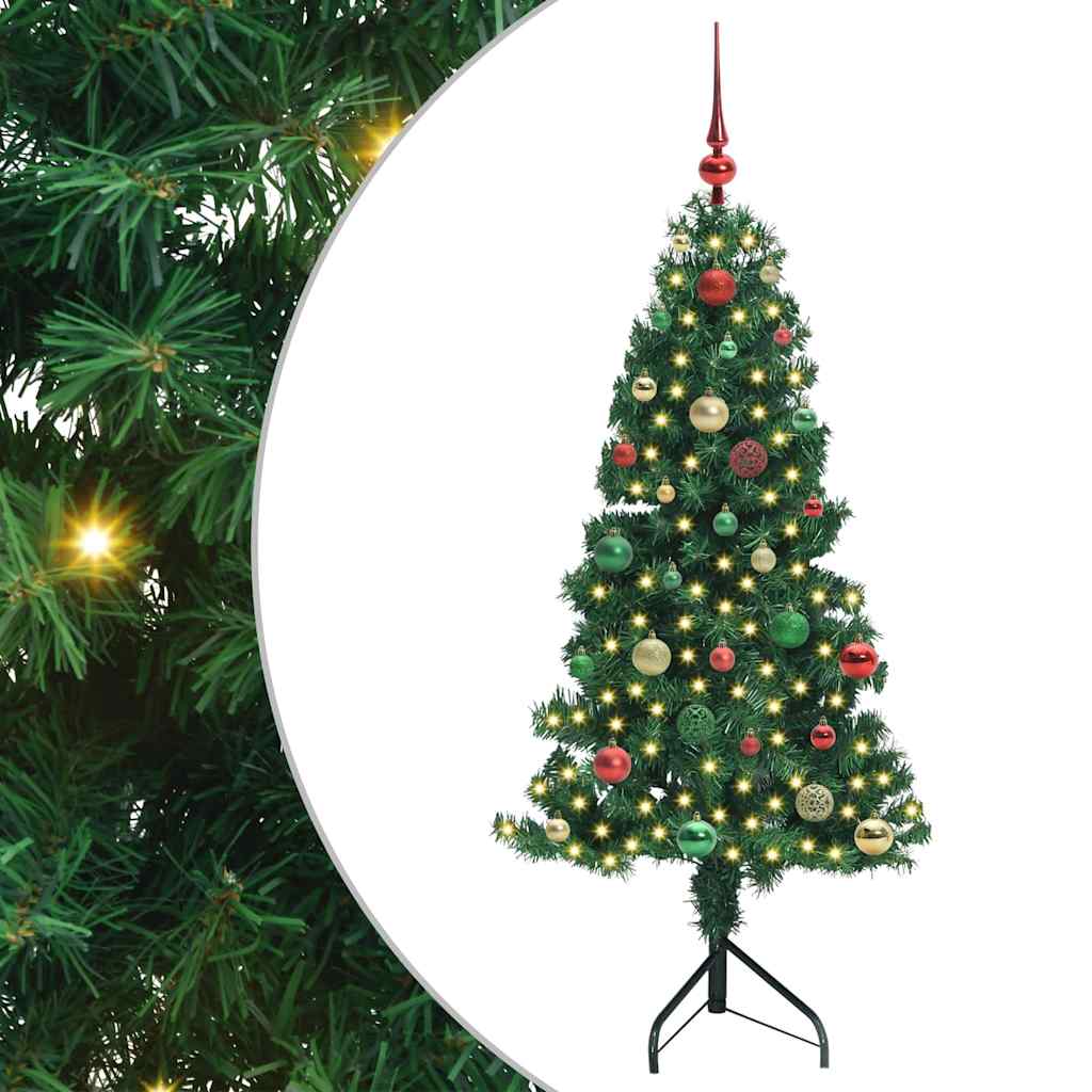 Corner Artificial Christmas Tree Green 150 cm PVC and Metal