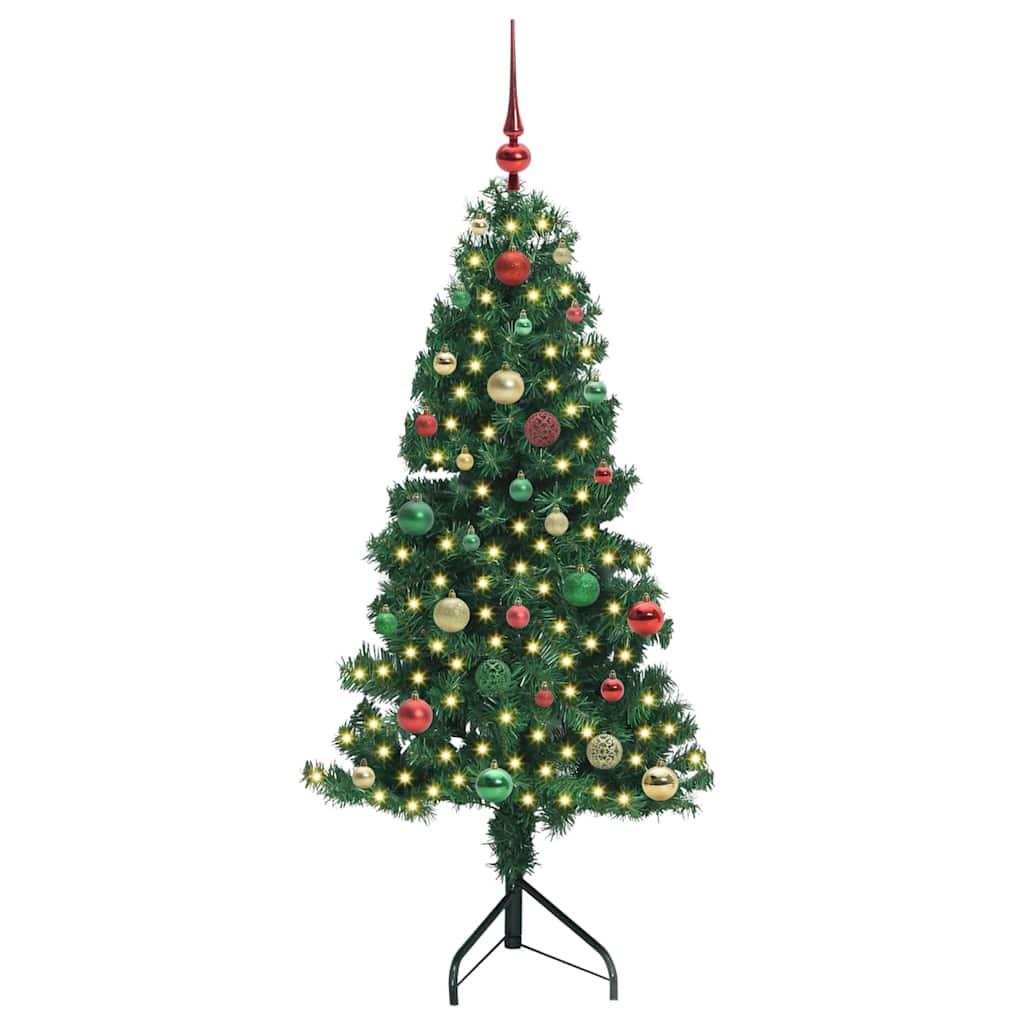 Corner Artificial Christmas Tree Green 150 cm PVC and Metal