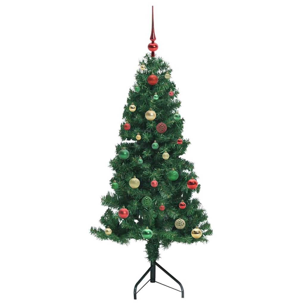 Corner Artificial Christmas Tree Green 150 cm PVC and Metal