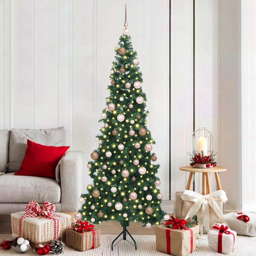 Corner Artificial Christmas Tree Green 180 cm PVC and Metal