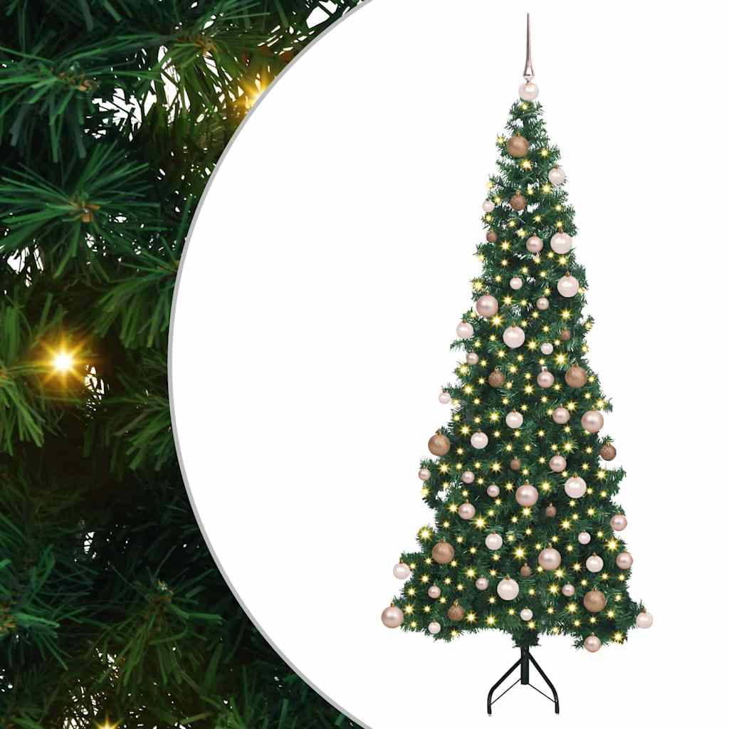 Corner Artificial Christmas Tree Green 180 cm PVC and Metal