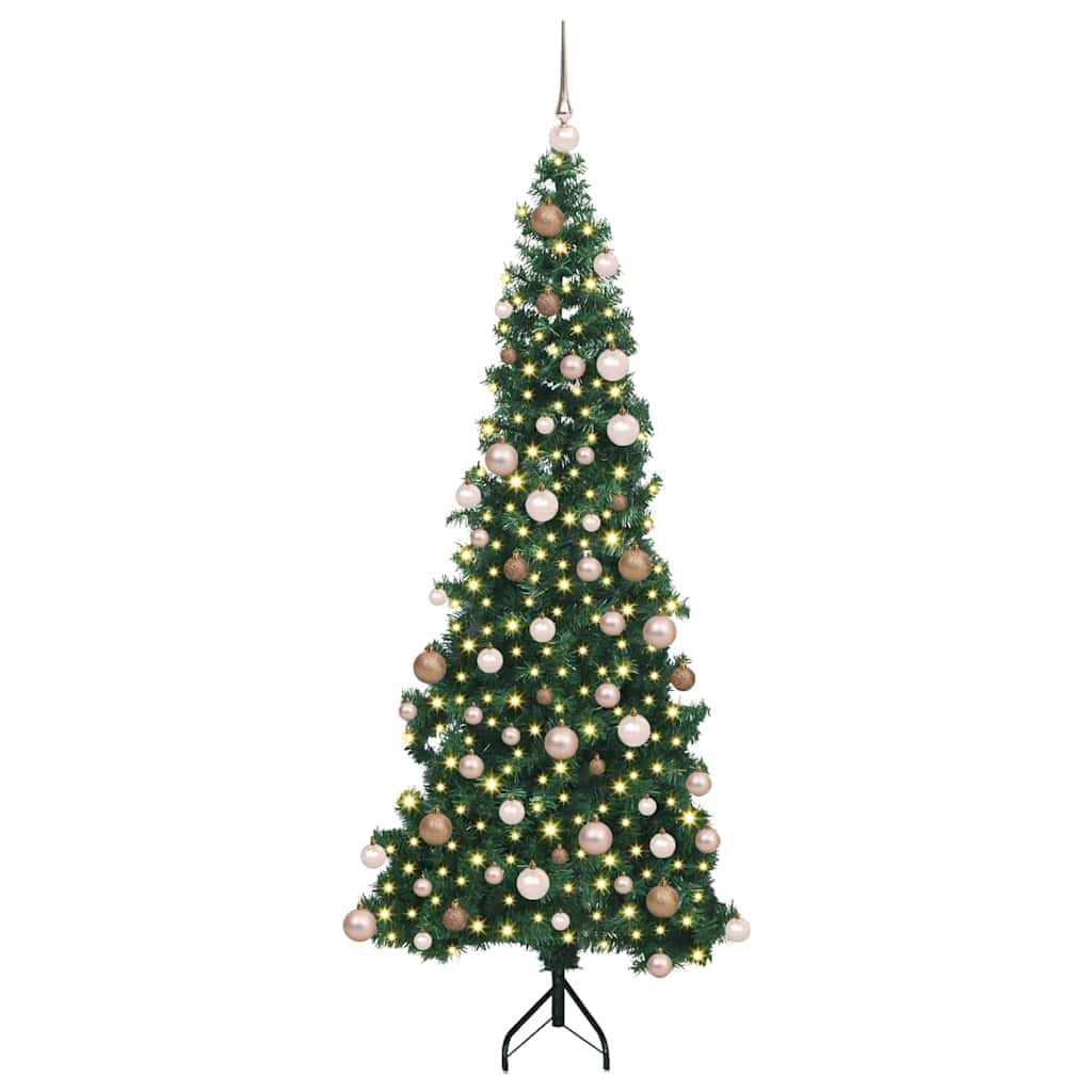 Corner Artificial Christmas Tree Green 180 cm PVC and Metal