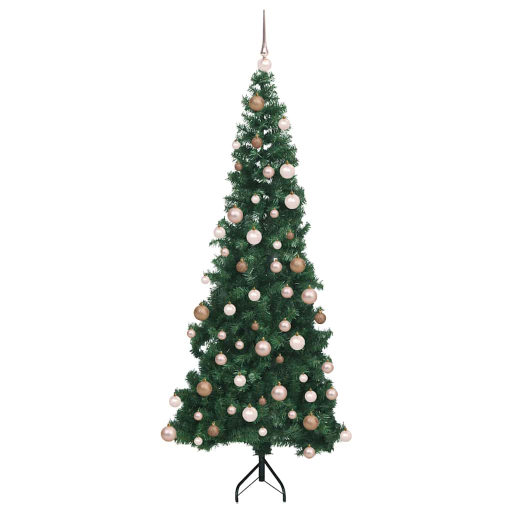 Corner Artificial Christmas Tree Green 180 cm PVC and Metal