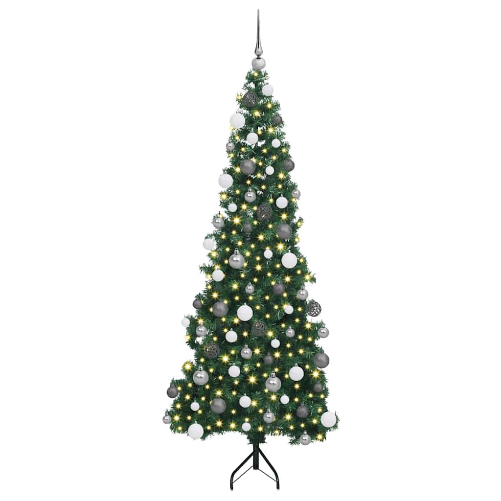 Corner Artificial Christmas Tree Green 180 cm PVC and Metal