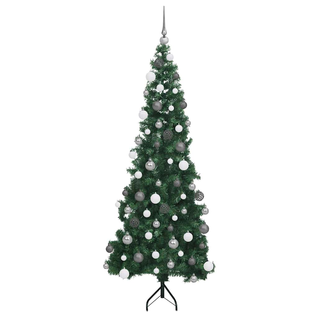 Corner Artificial Christmas Tree Green 180 cm PVC and Metal