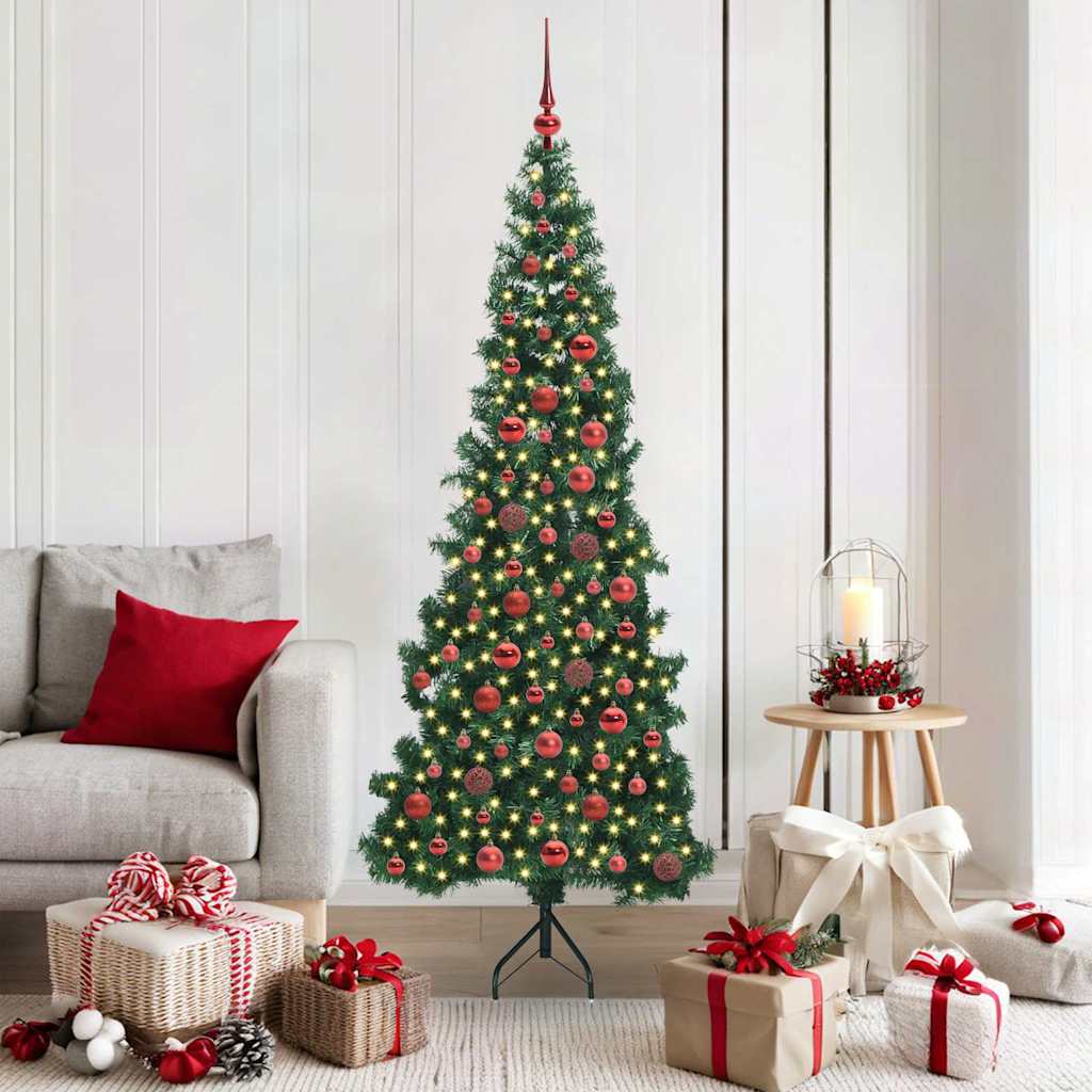 Corner Artificial Christmas Tree Green 180 cm PVC and Metal