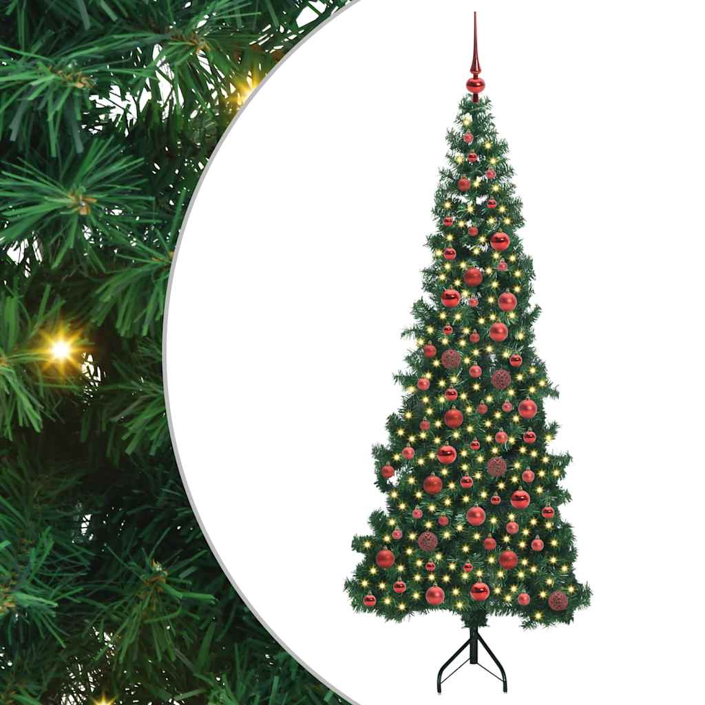 Corner Artificial Christmas Tree Green 180 cm PVC and Metal
