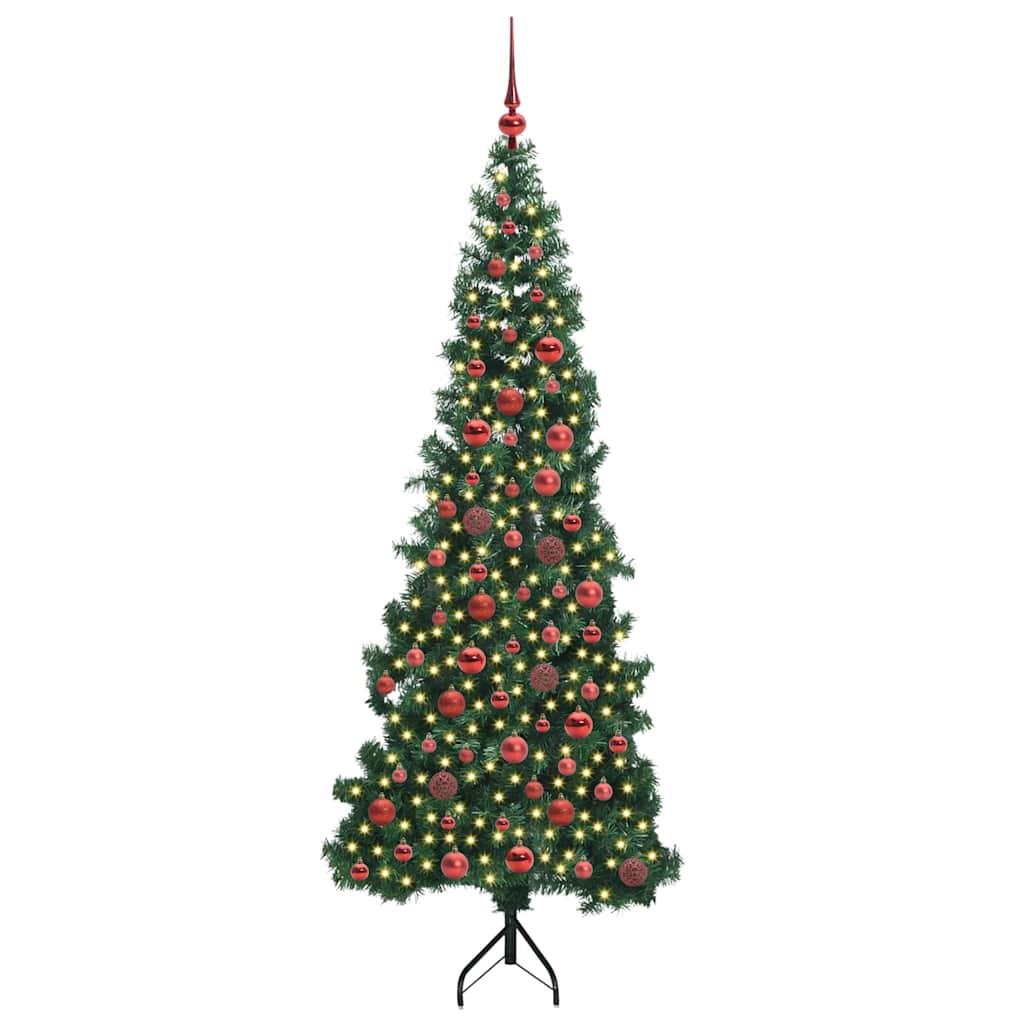 Corner Artificial Christmas Tree Green 180 cm PVC and Metal
