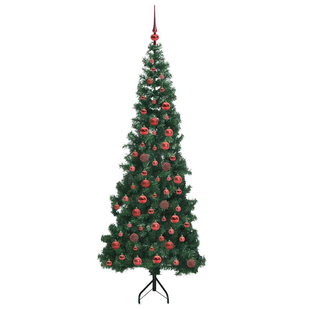 Corner Artificial Christmas Tree Green 180 cm PVC and Metal