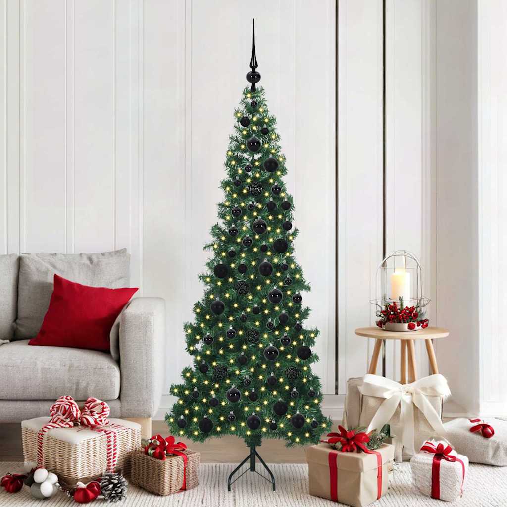 Corner Artificial Christmas Tree Green 180 cm PVC and Metal