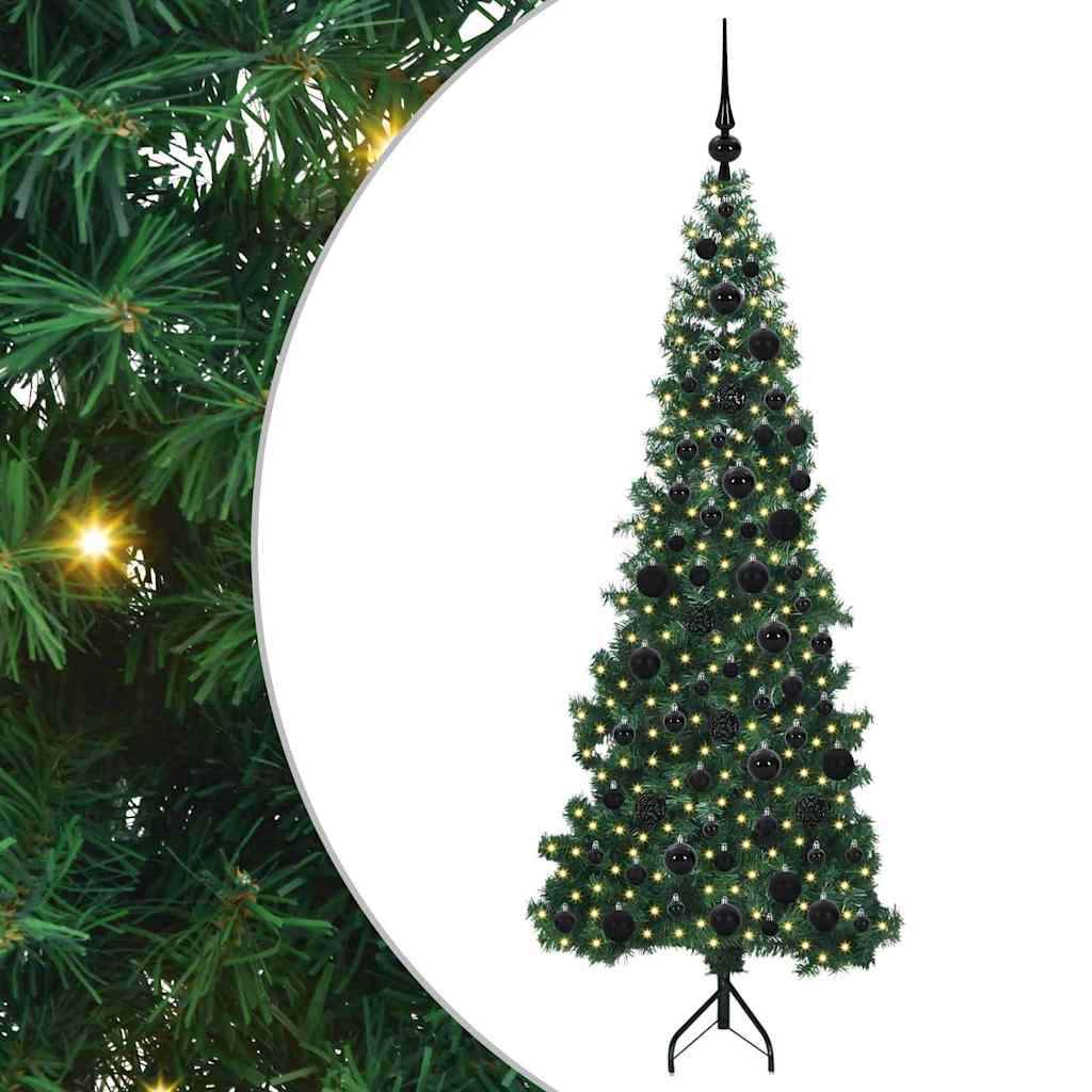 Corner Artificial Christmas Tree Green 180 cm PVC and Metal