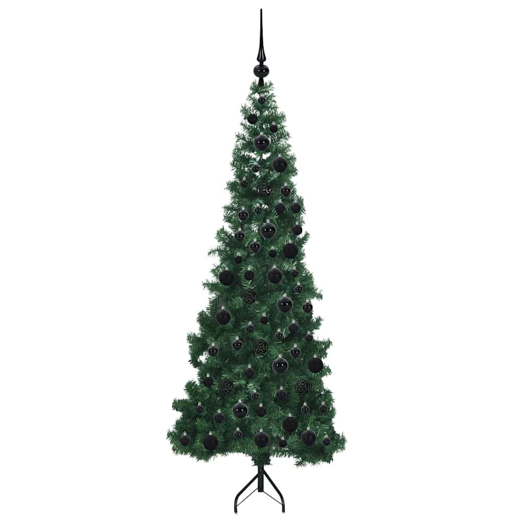 Corner Artificial Christmas Tree Green 180 cm PVC and Metal