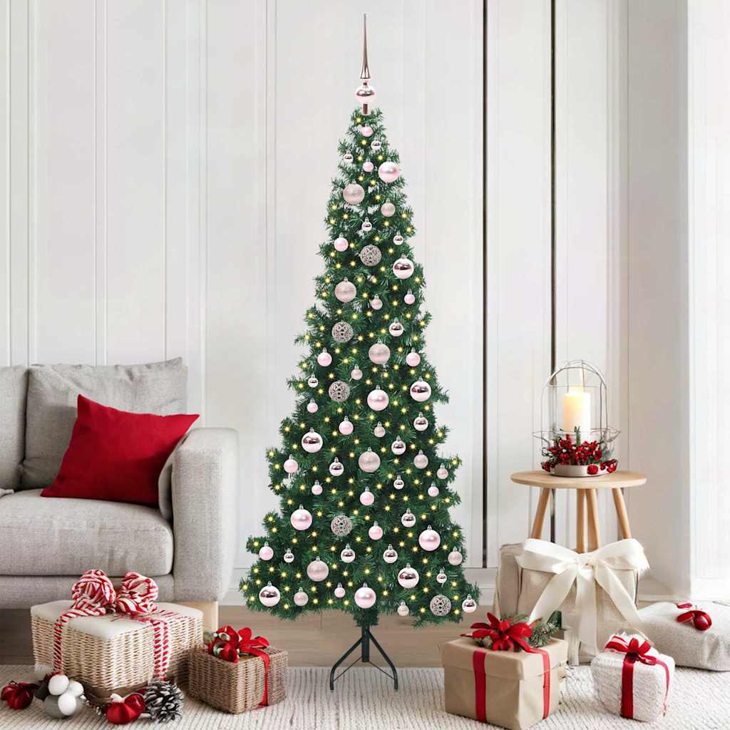 Corner Artificial Christmas Tree Green 180 cm PVC and Metal