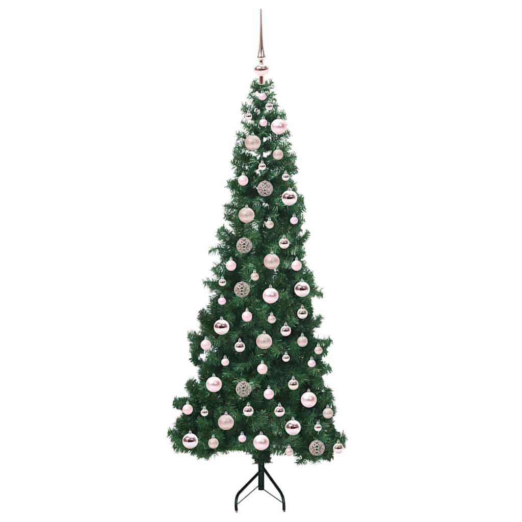 Corner Artificial Christmas Tree Green 180 cm PVC and Metal