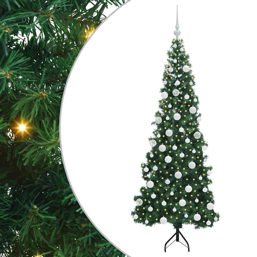 Corner Artificial Christmas Tree Green 180 cm PVC and Metal