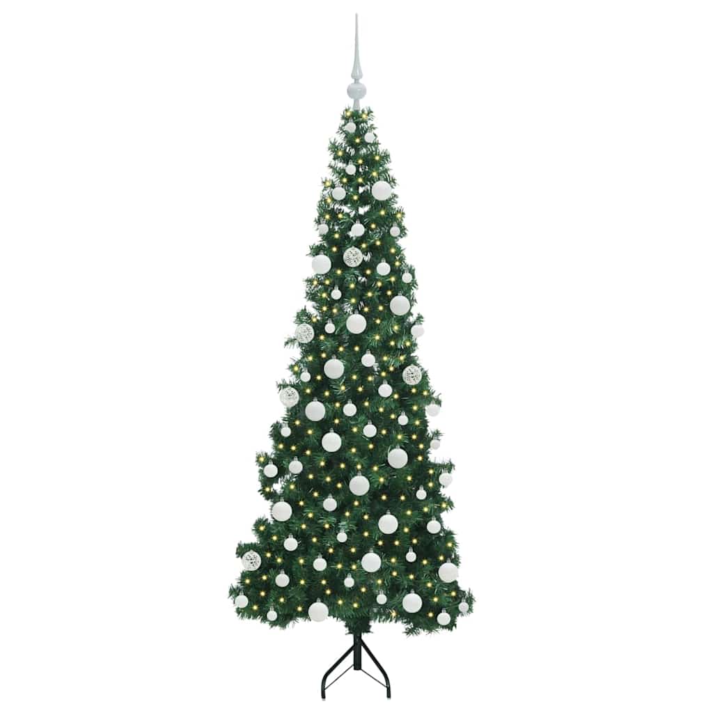 Corner Artificial Christmas Tree Green 180 cm PVC and Metal