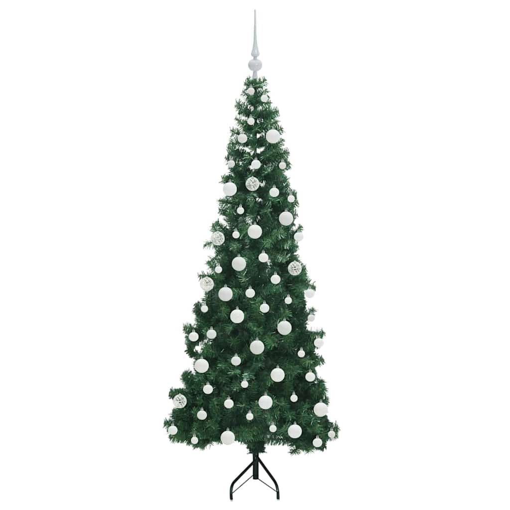 Corner Artificial Christmas Tree Green 180 cm PVC and Metal