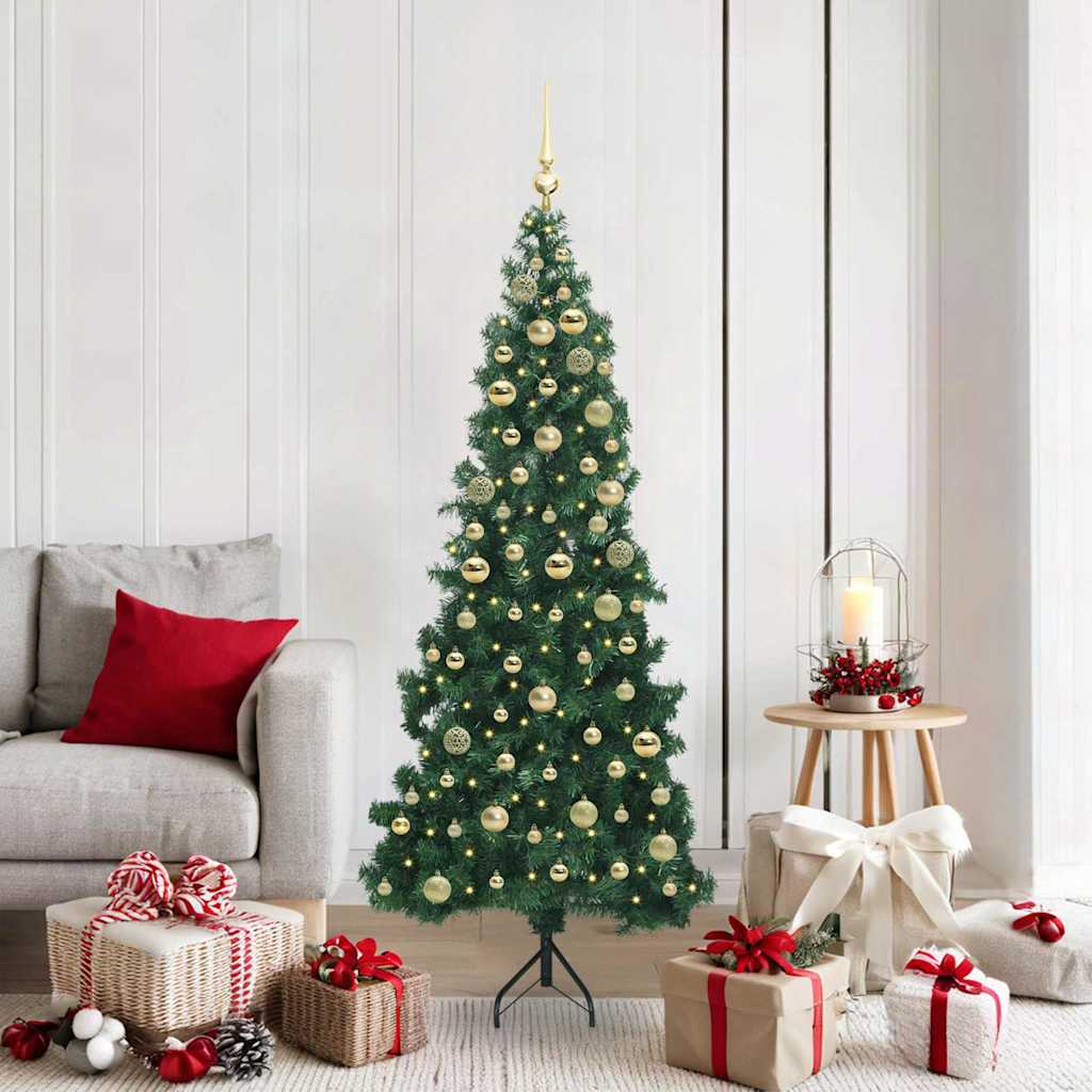 Corner Artificial Christmas Tree Green 180 cm PVC and Metal