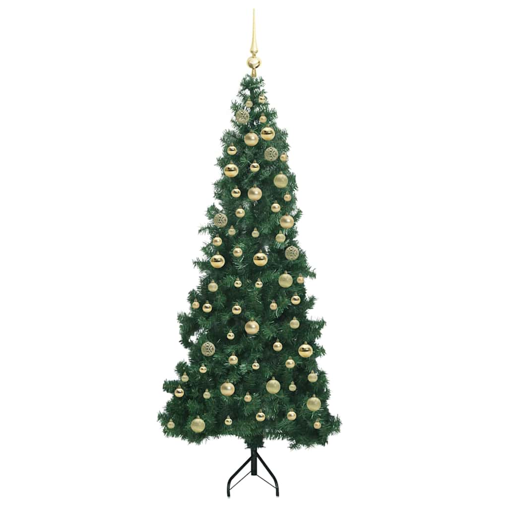 Corner Artificial Christmas Tree Green 180 cm PVC and Metal