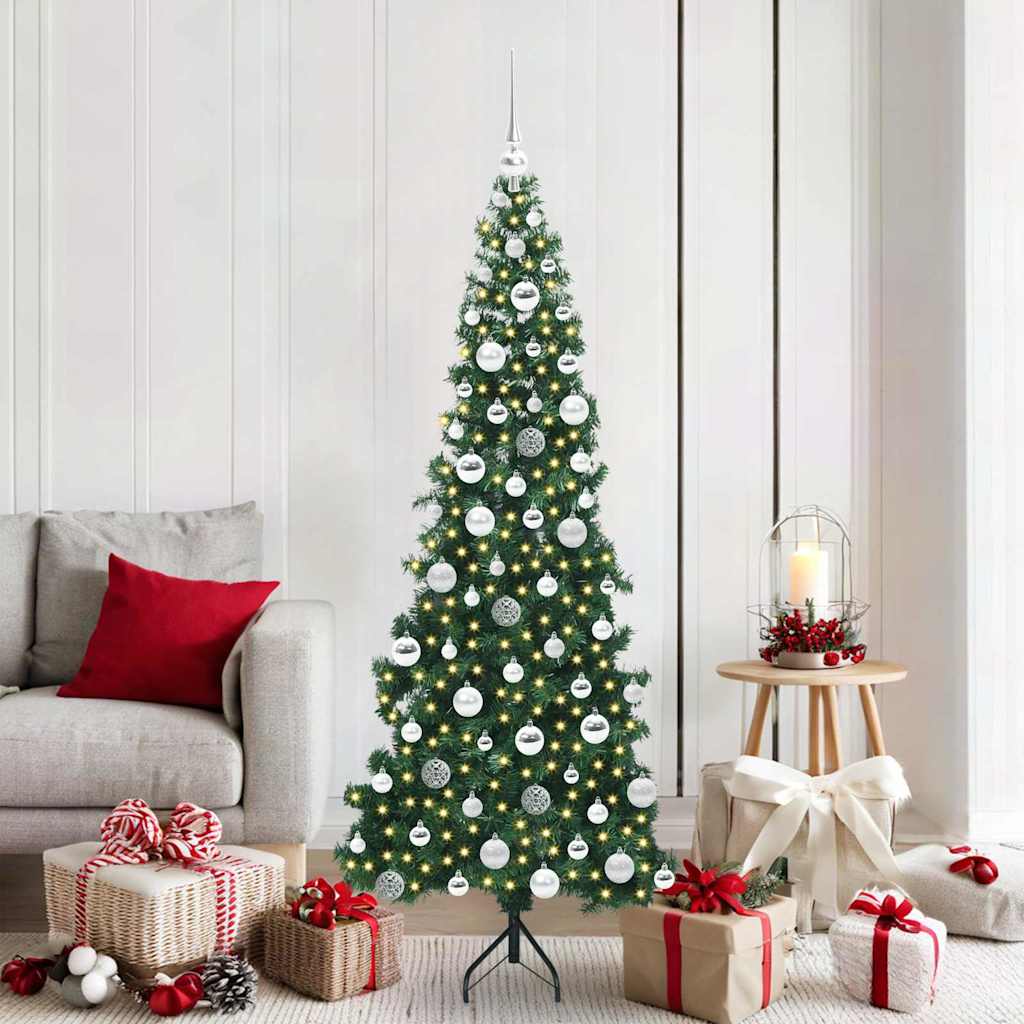 Corner Artificial Christmas Tree Green 180 cm PVC and Metal
