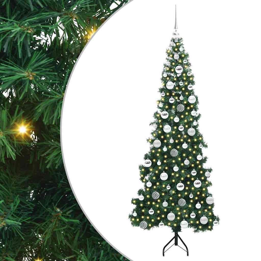 Corner Artificial Christmas Tree Green 180 cm PVC and Metal