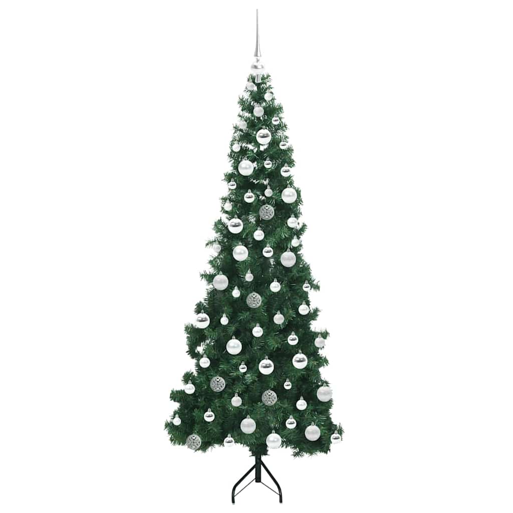 Corner Artificial Christmas Tree Green 180 cm PVC and Metal