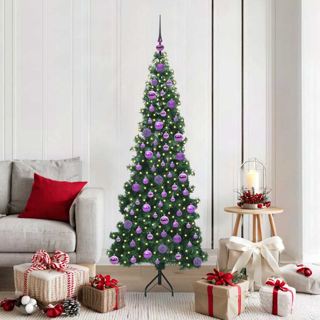 Corner Artificial Christmas Tree Green 180 cm PVC and Metal