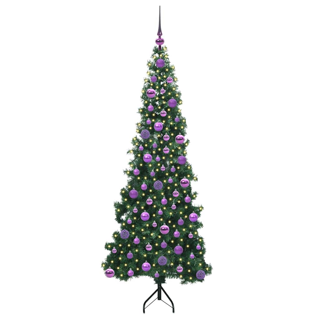 Corner Artificial Christmas Tree Green 180 cm PVC and Metal