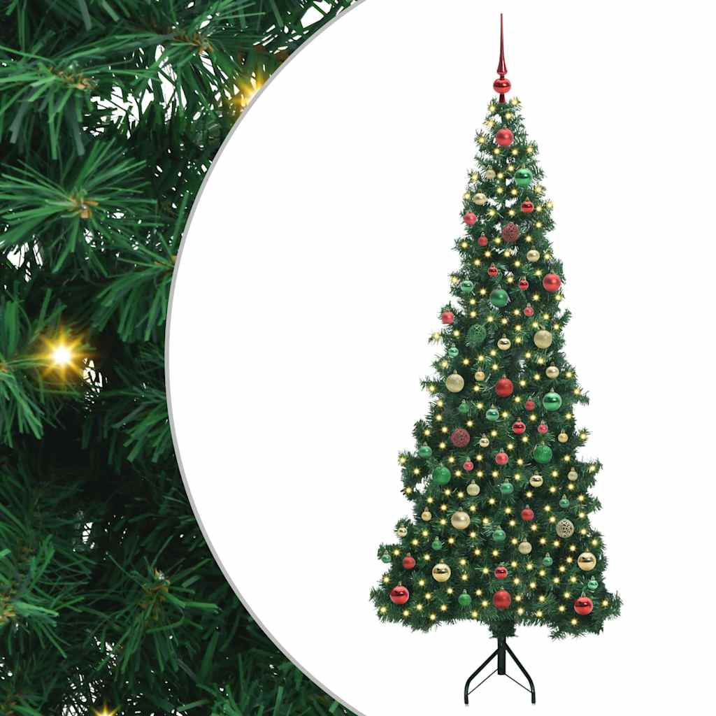 Corner Artificial Christmas Tree Green 180 cm PVC and Metal