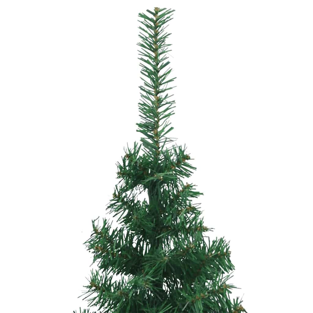 Corner Artificial Christmas Tree Green 210 cm PVC and Metal