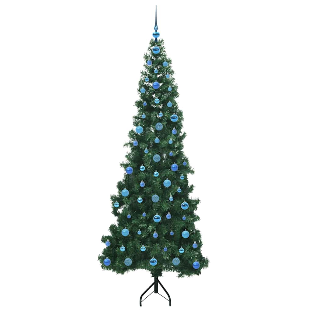 Corner Artificial Christmas Tree Green 210 cm PVC and Metal
