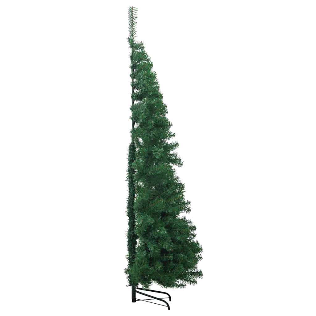 Corner Artificial Christmas Tree Green 210 cm PVC and Metal