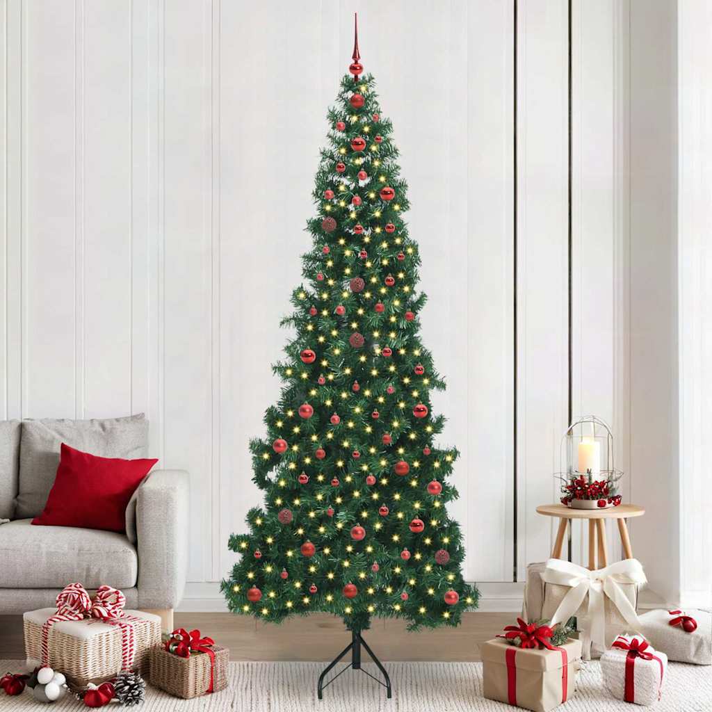 Corner Artificial Christmas Tree Green 240 cm PVC and Metal