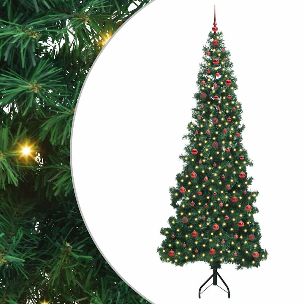 Corner Artificial Christmas Tree Green 240 cm PVC and Metal