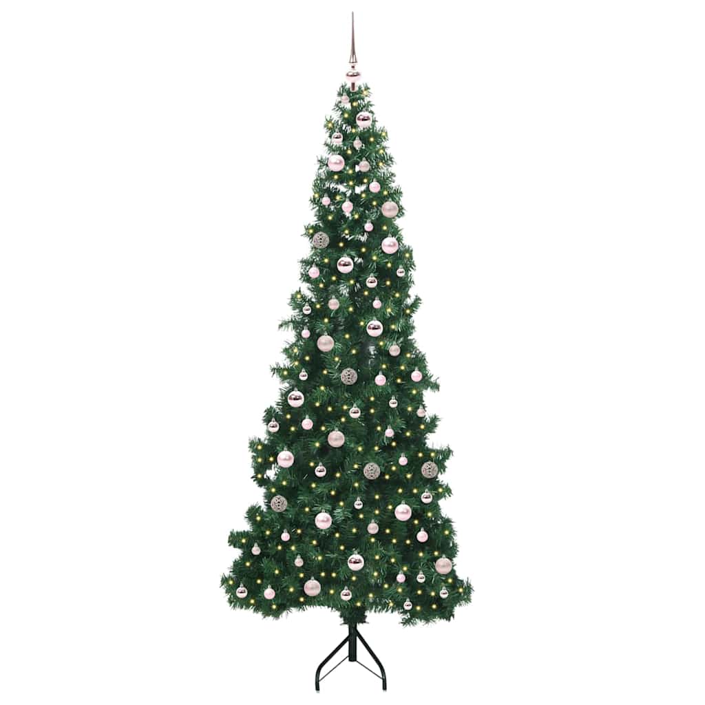 Corner Artificial Christmas Tree Green 240 cm PVC and Metal