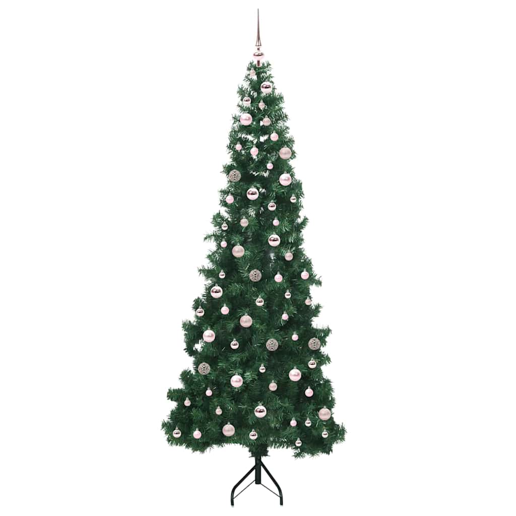 Corner Artificial Christmas Tree Green 240 cm PVC and Metal
