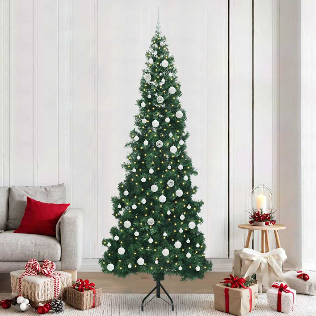 Corner Artificial Christmas Tree Green 240 cm PVC and Metal