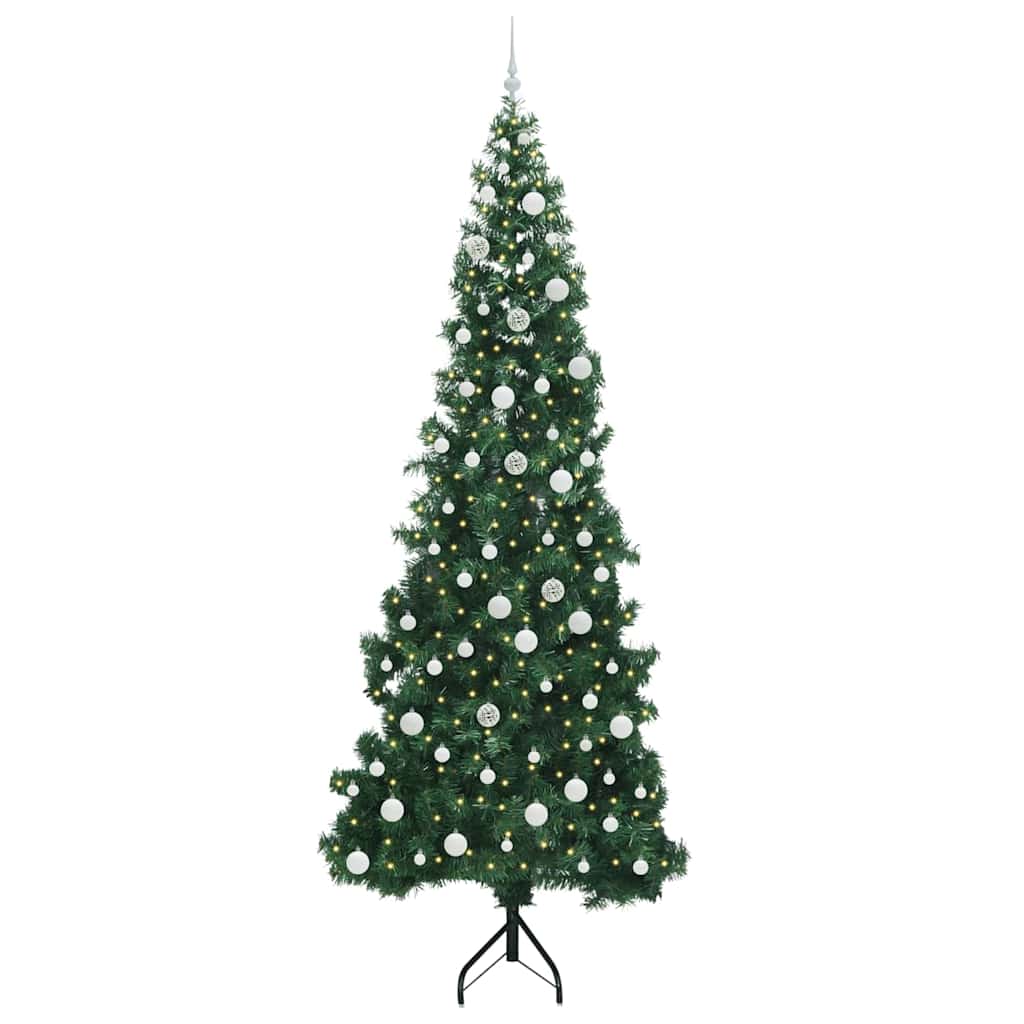 Corner Artificial Christmas Tree Green 240 cm PVC and Metal