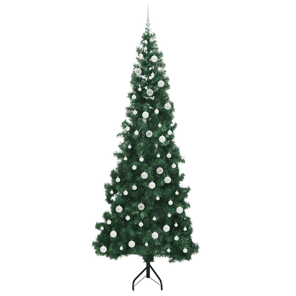 Corner Artificial Christmas Tree Green 240 cm PVC and Metal