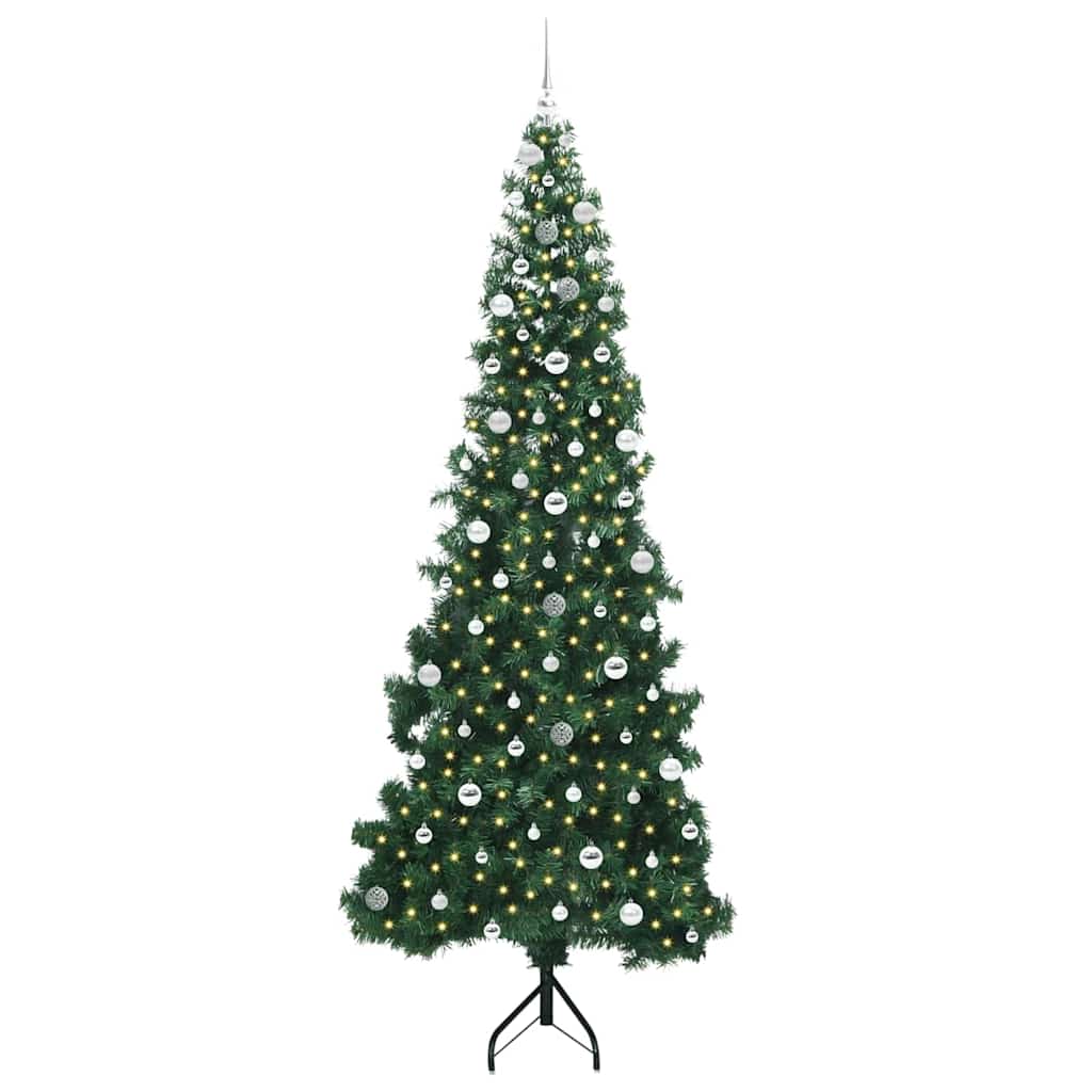 Corner Artificial Christmas Tree Green 240 cm PVC and Metal