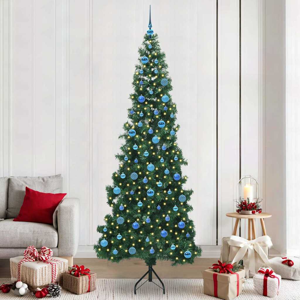 Corner Artificial Christmas Tree Green 240 cm PVC and Metal
