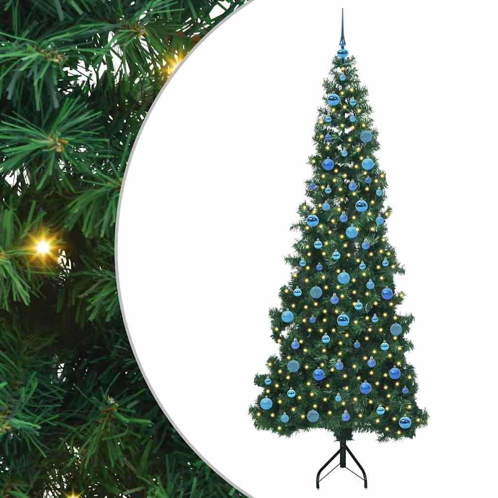 Corner Artificial Christmas Tree Green 240 cm PVC and Metal