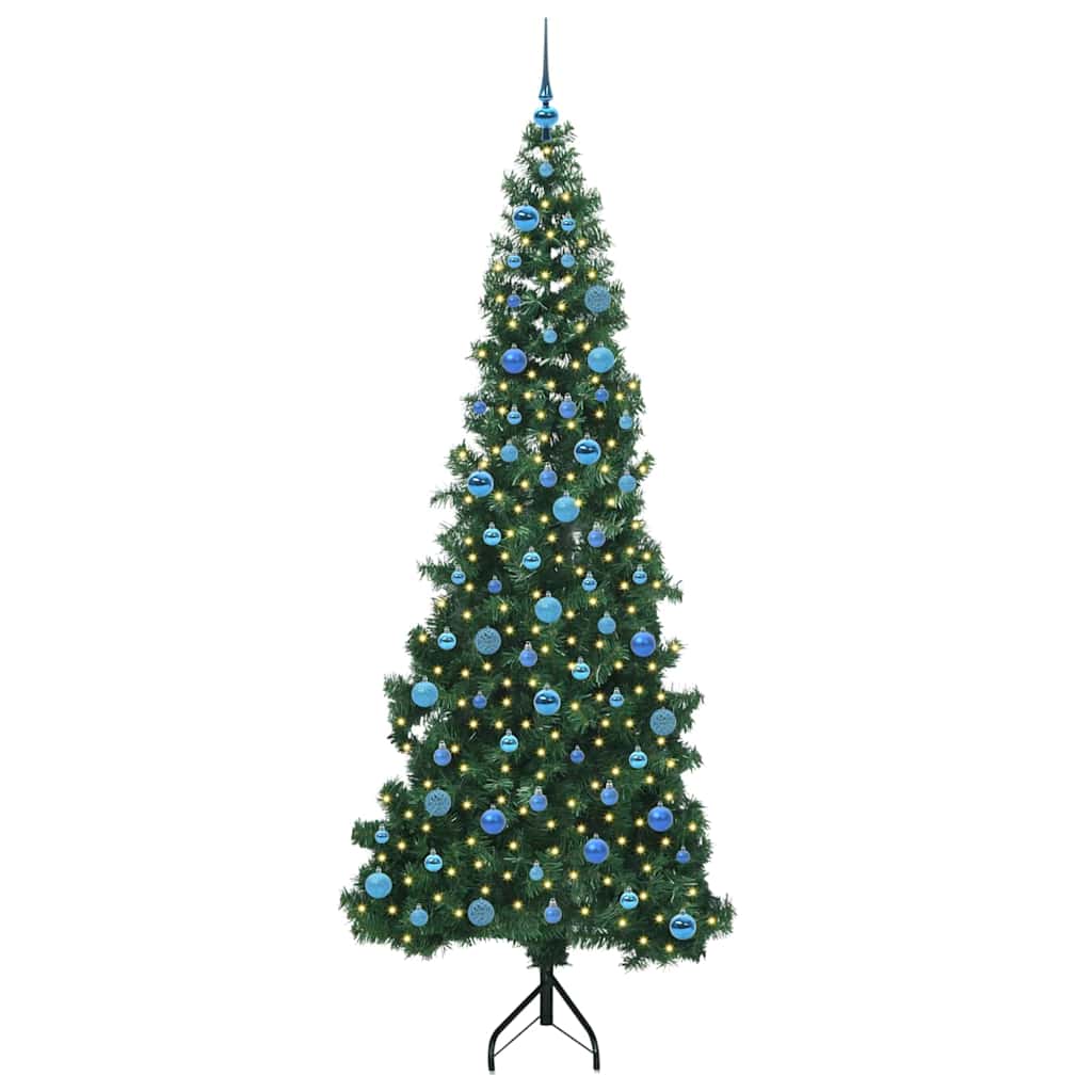 Corner Artificial Christmas Tree Green 240 cm PVC and Metal