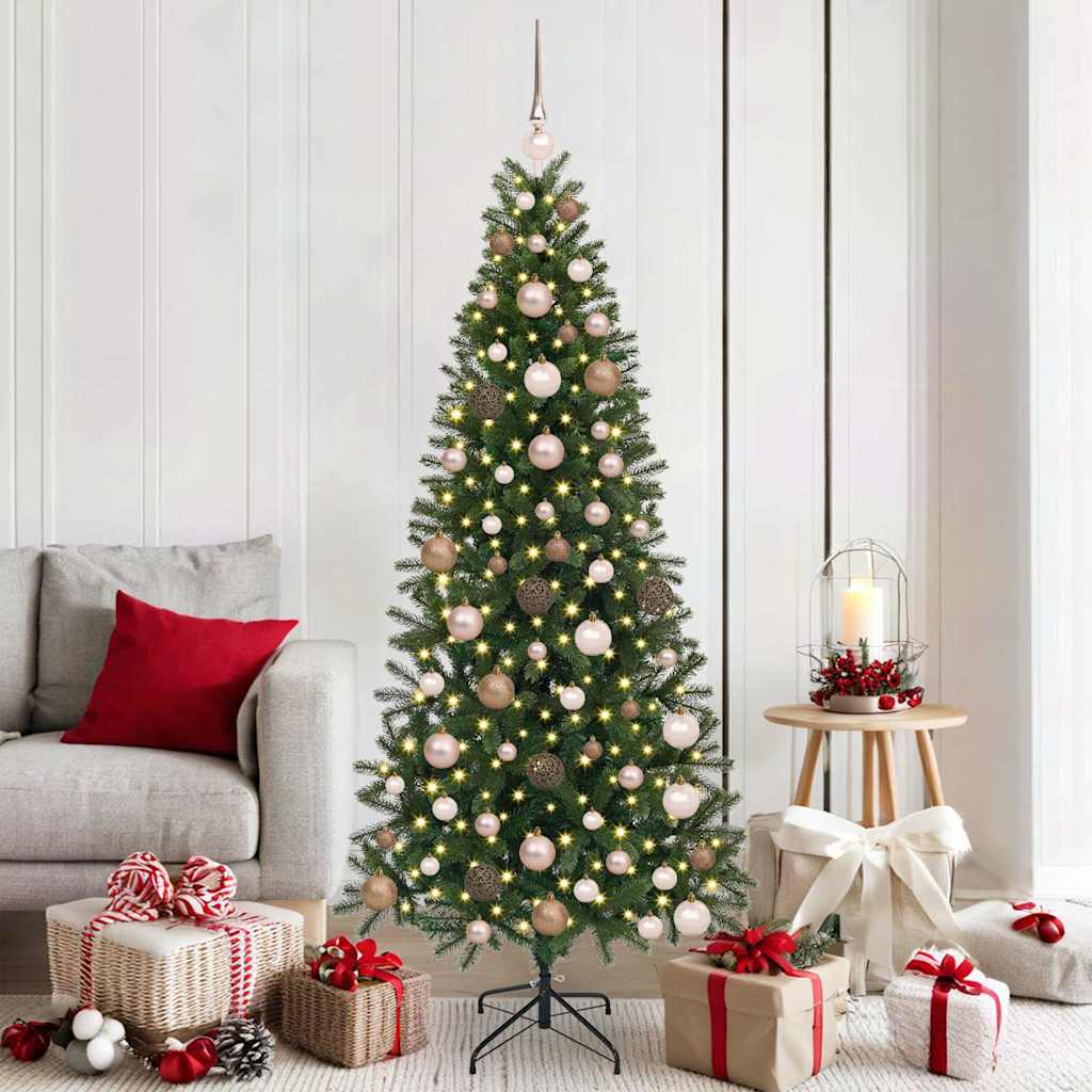 Artificial Christmas Tree with 300 LEDs Green 180 cm PE and PVC