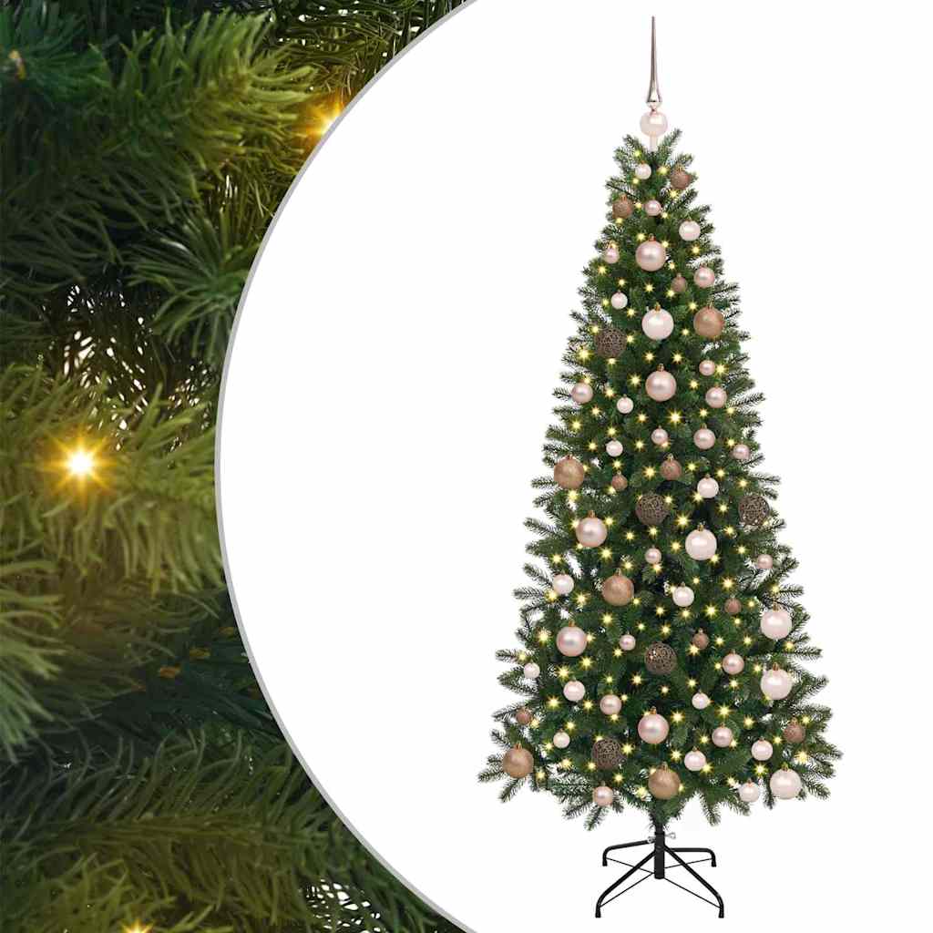 Artificial Christmas Tree with 300 LEDs Green 180 cm PE and PVC