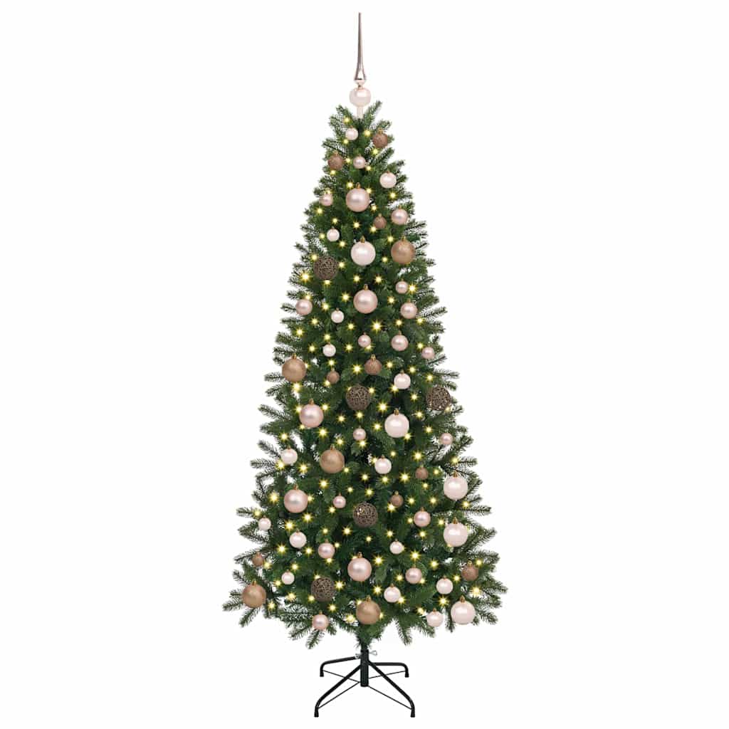 Artificial Christmas Tree with 300 LEDs Green 180 cm PE and PVC