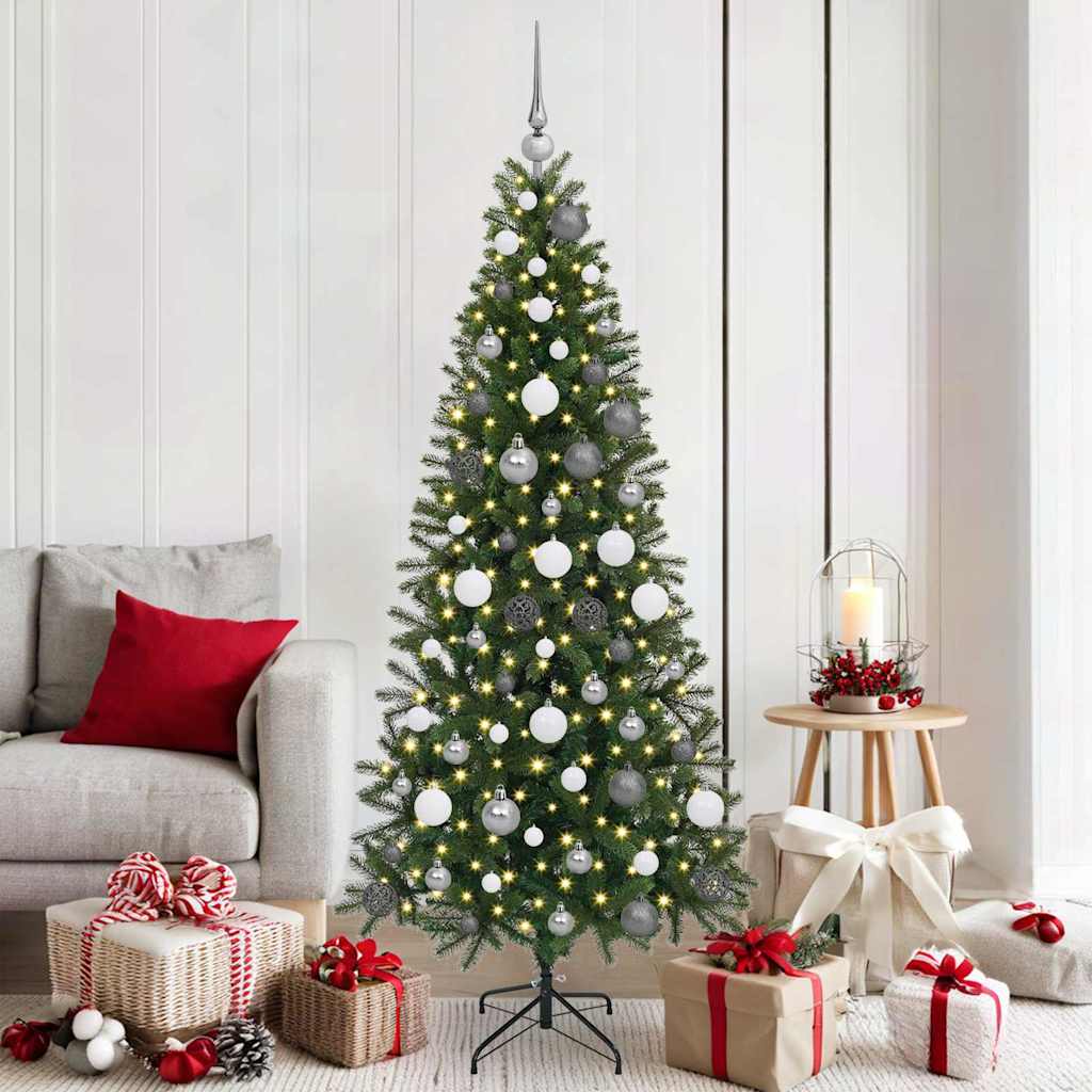 Artificial Christmas Tree with 300 LEDs Green 180 cm PE and PVC