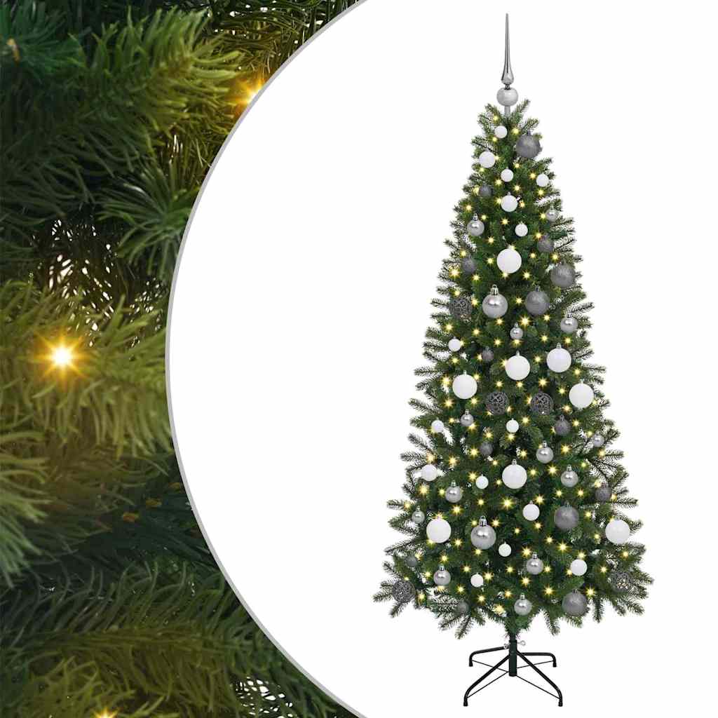 Artificial Christmas Tree with 300 LEDs Green 180 cm PE and PVC